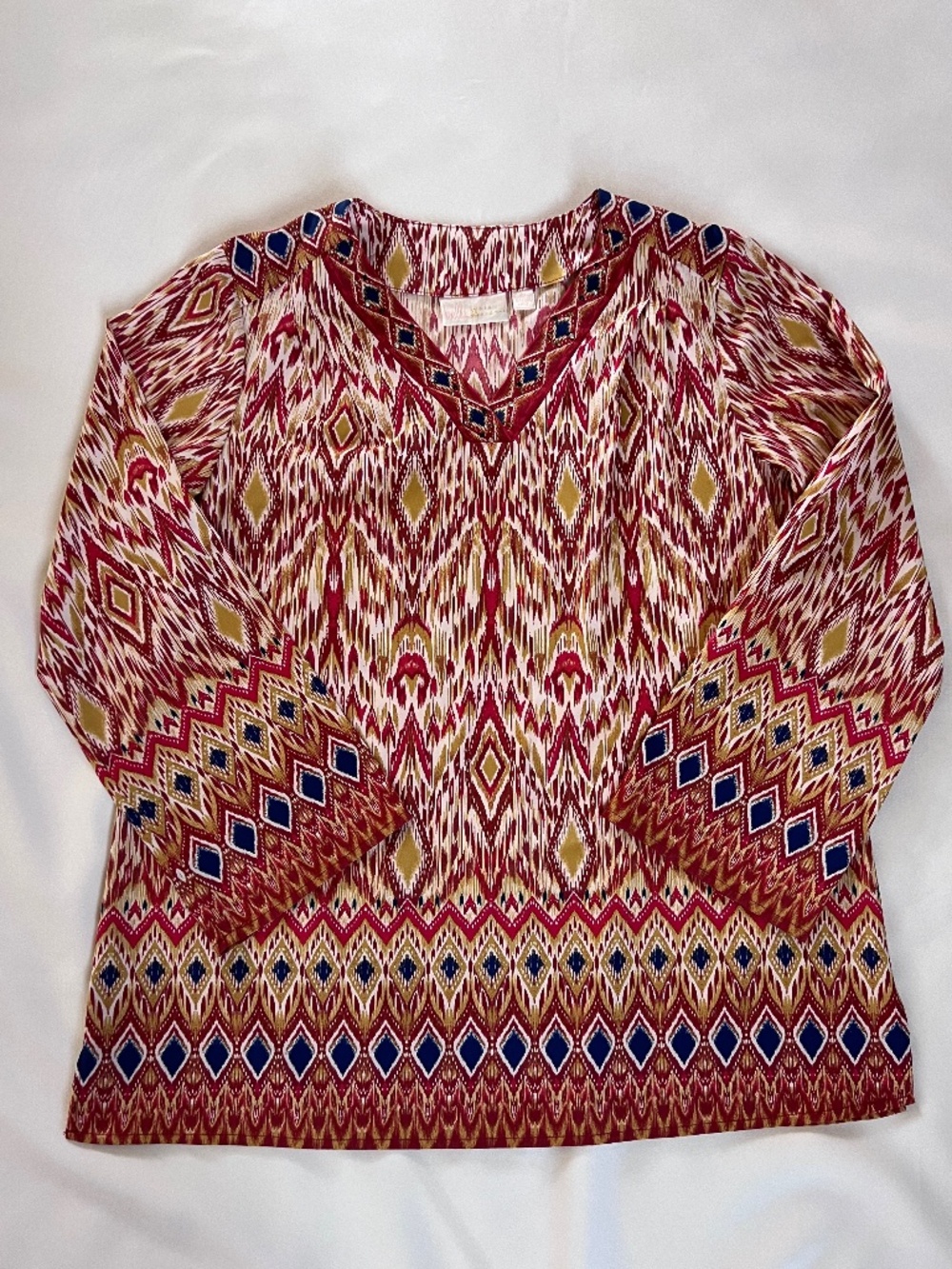 BOHO Style Tunic Blouse by Belle Kim Gravel - NEW Size X-Small